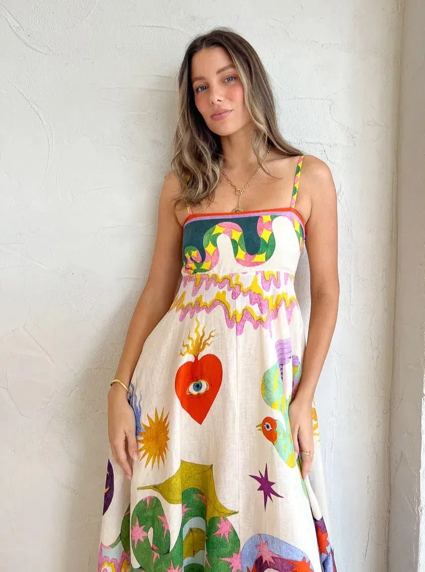 Alemais Seeker Sun Dress Print Size 6 for rent on The Volte - main image