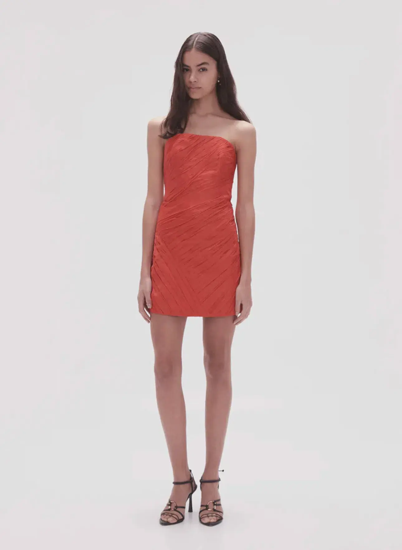 Aje Anima Ruched Mini Dress Red Size 6 - Image 1