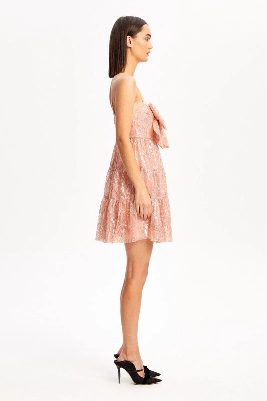 Alice McCall Slow Drives Bow Mini Dress Blush Size 12 - Image 2