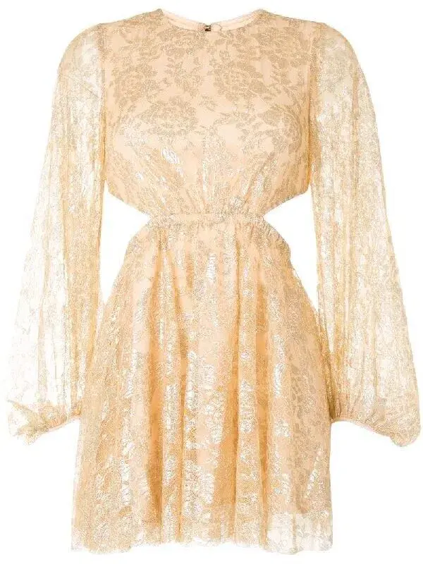 Alice McCall Magic Thinking Mini Dress Gold Size 8  - Image 4