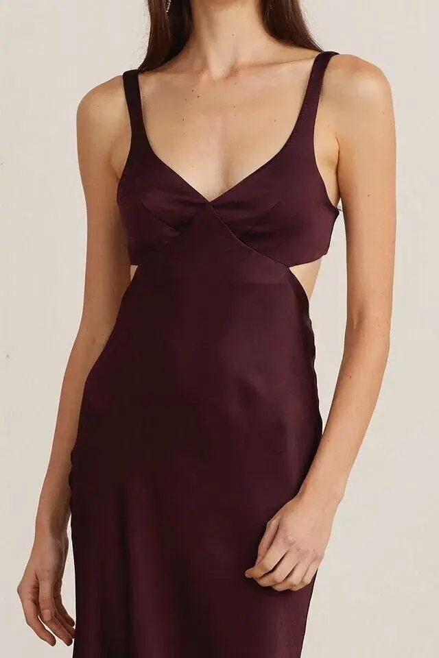 Bec & Bridge Caroline Cut Out Dress Plum Size 8  for rent on The Volte - main image