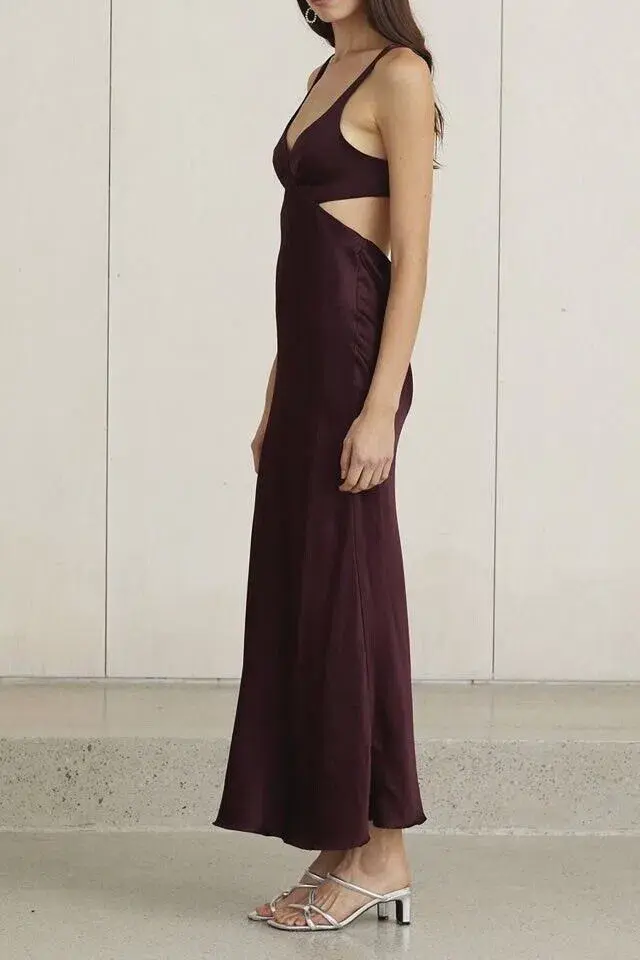 Bec & Bridge Caroline Cut Out Dress Plum Size 8  for rent on The Volte - main image