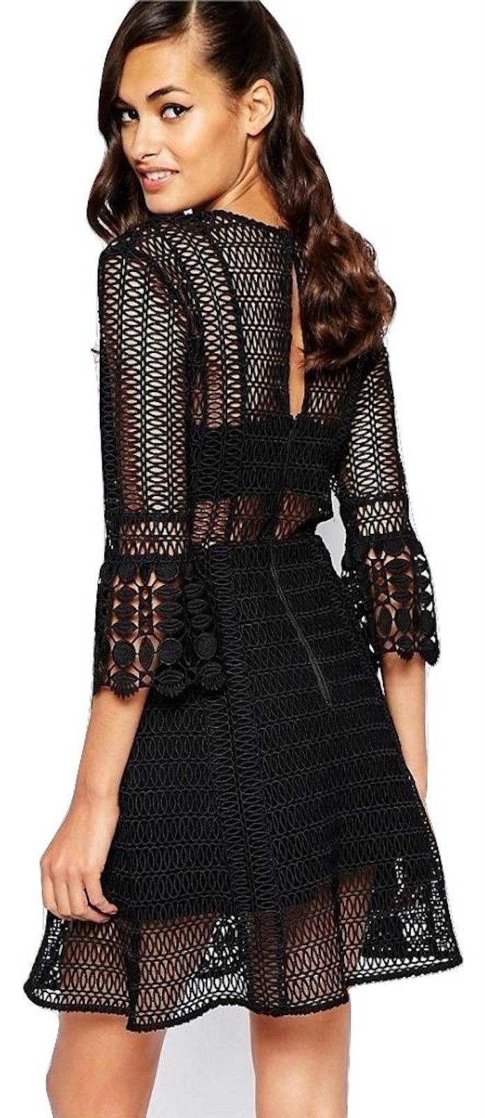 Self Portrait A Line Guipure Lace Mini Dress Size 8 - Image 2