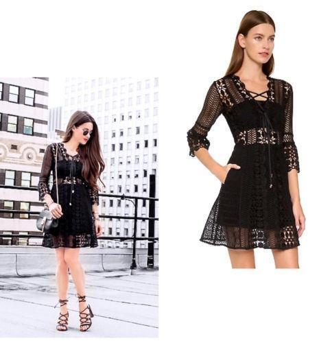 Self Portrait A Line Guipure Lace Mini Dress Size 8 - Image 3