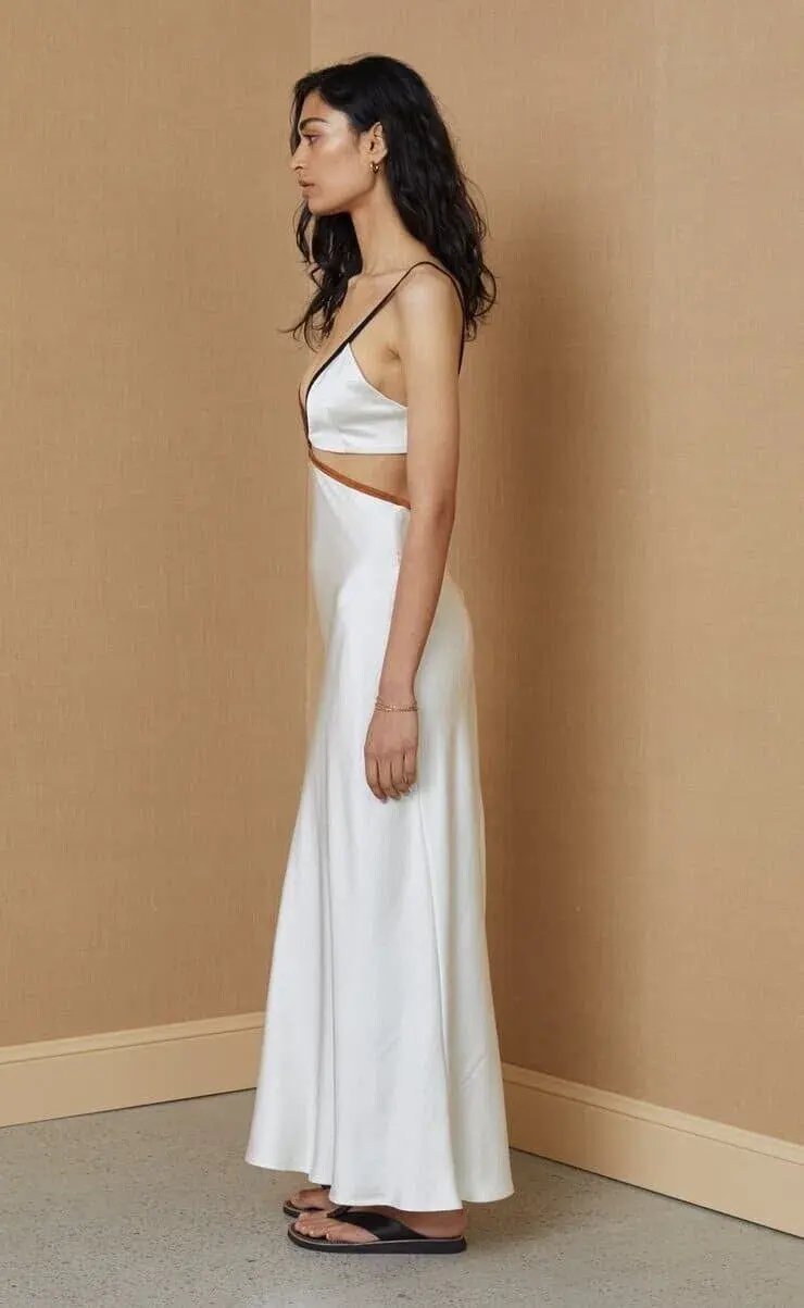 Bec & Bridge Toi Et Moi Midi Dress Ivory Size 12  for rent on The Volte - main image