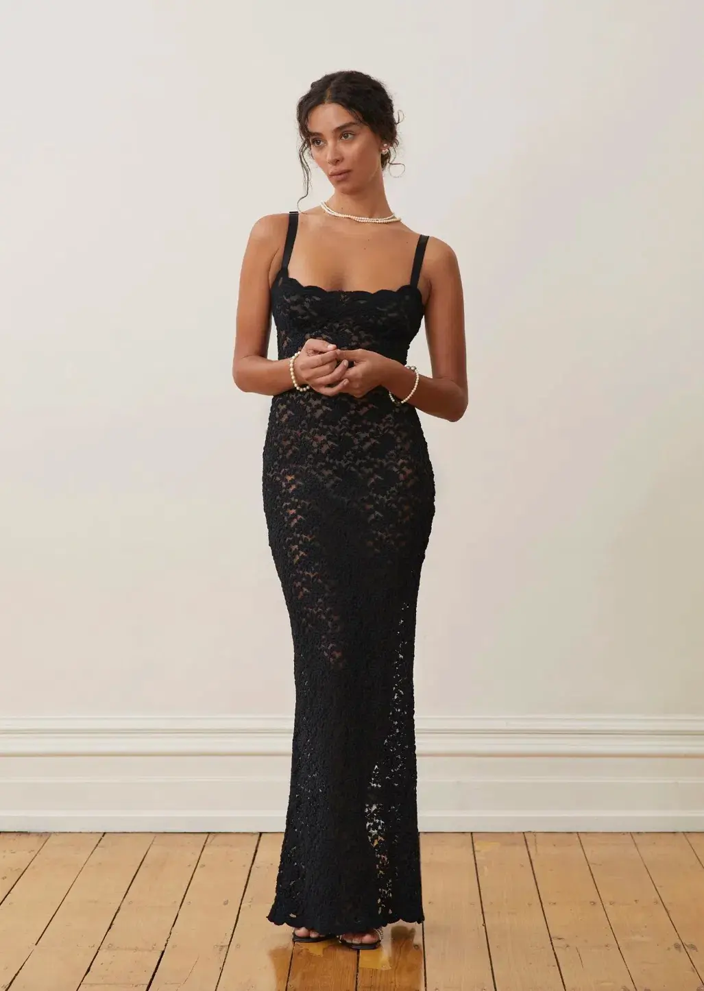 Arcina Ori Margot Black Lace Maxi Dress Size S/Au 8 - Image 2