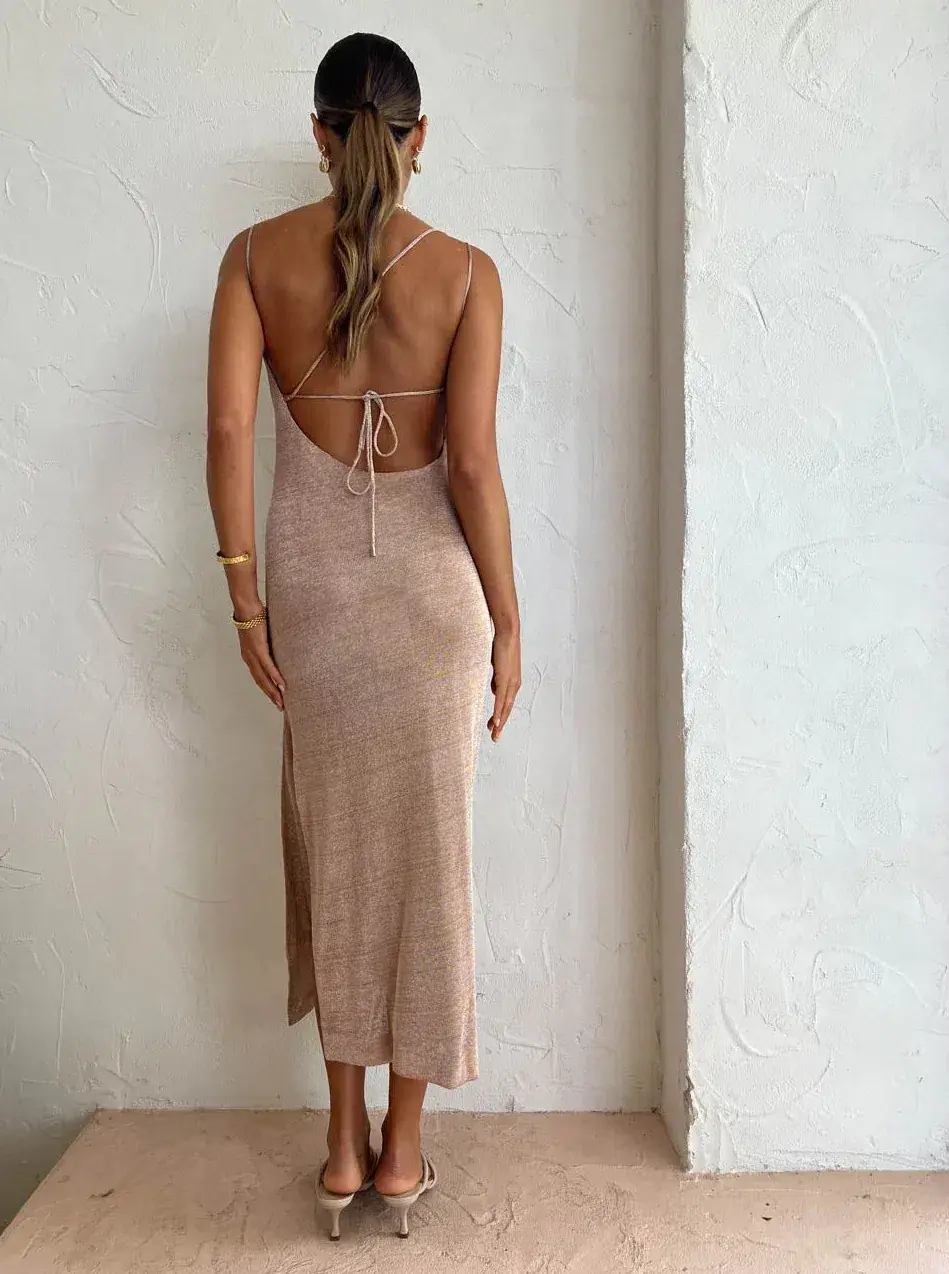 Third Form Heavy Metal Knit Cowl Slip In Rose Gold Size 8 - Image 4