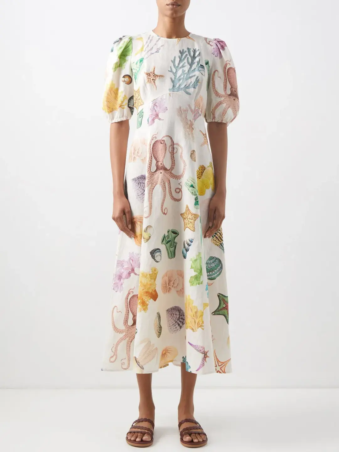 Alemais Adella Atlantis Midi Dress Print Size 14  for rent on The Volte - main image
