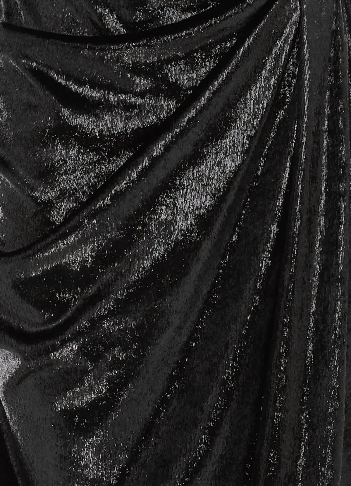 Leo Lin Madelyn Velvet Draped Split Dress Ebony Size 6 - Image 2