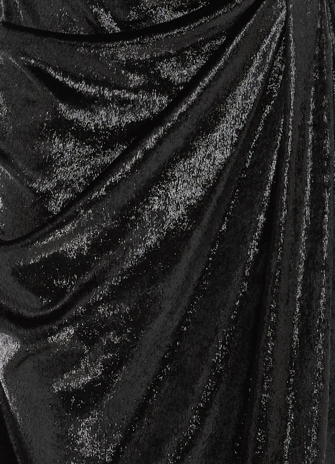 Leo Lin Madelyn Velvet Draped Split Dress Ebony Size 6 - Image 2