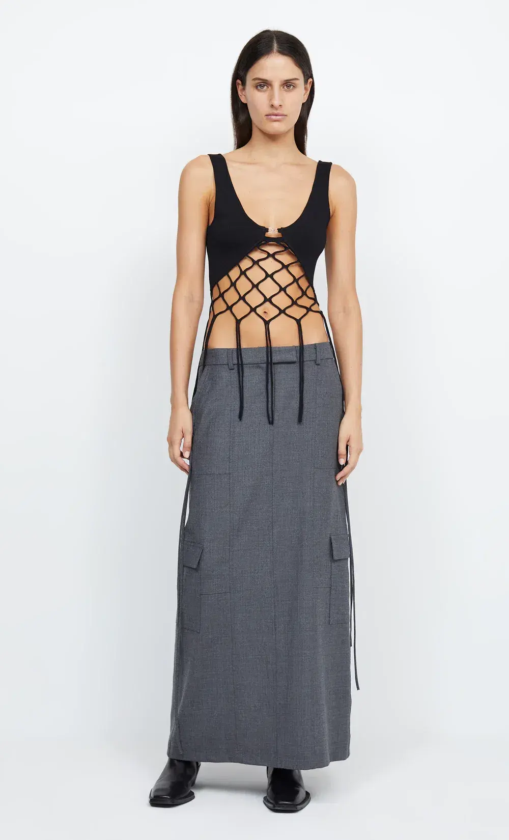 Bec & Bridge Aria Knit Cropped Top Black Size 8  - Image 1