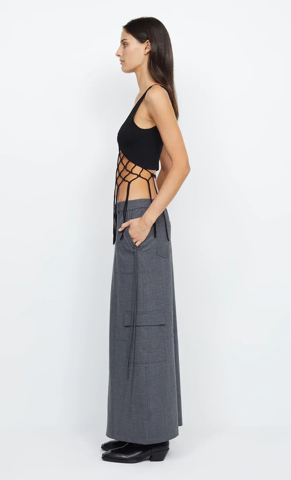 Bec & Bridge Aria Knit Cropped Top Black Size 8  - Image 4