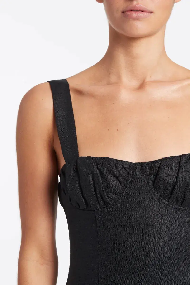 Sir The Label Bettina Midi Dress In Black Size 8 for rent on The Volte - main image