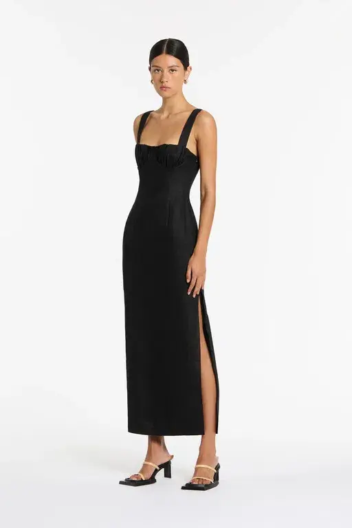 Sir The Label Bettina Midi Dress In Black Size 8 - Image 1