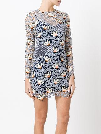 Self Portrait Guipure Lace Mini Dress Size 10 - Image 2