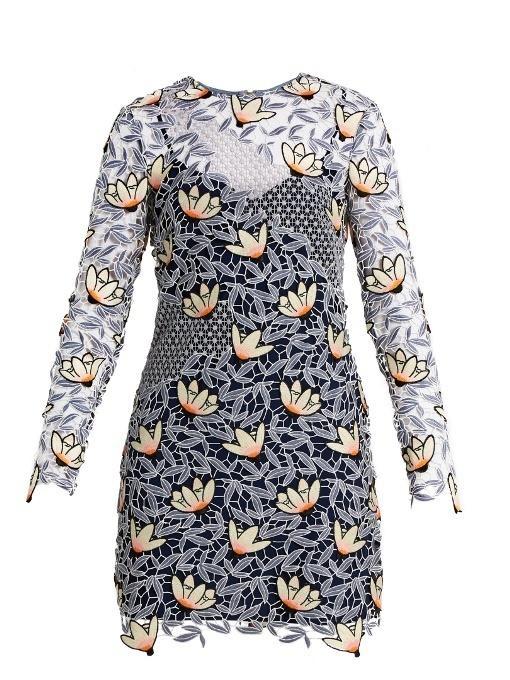 Self Portrait Guipure Lace Mini Dress Size 10 - Image 4