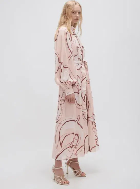 Aje Beatrice Pleated Midi Dress Print Size 10 - Image 4