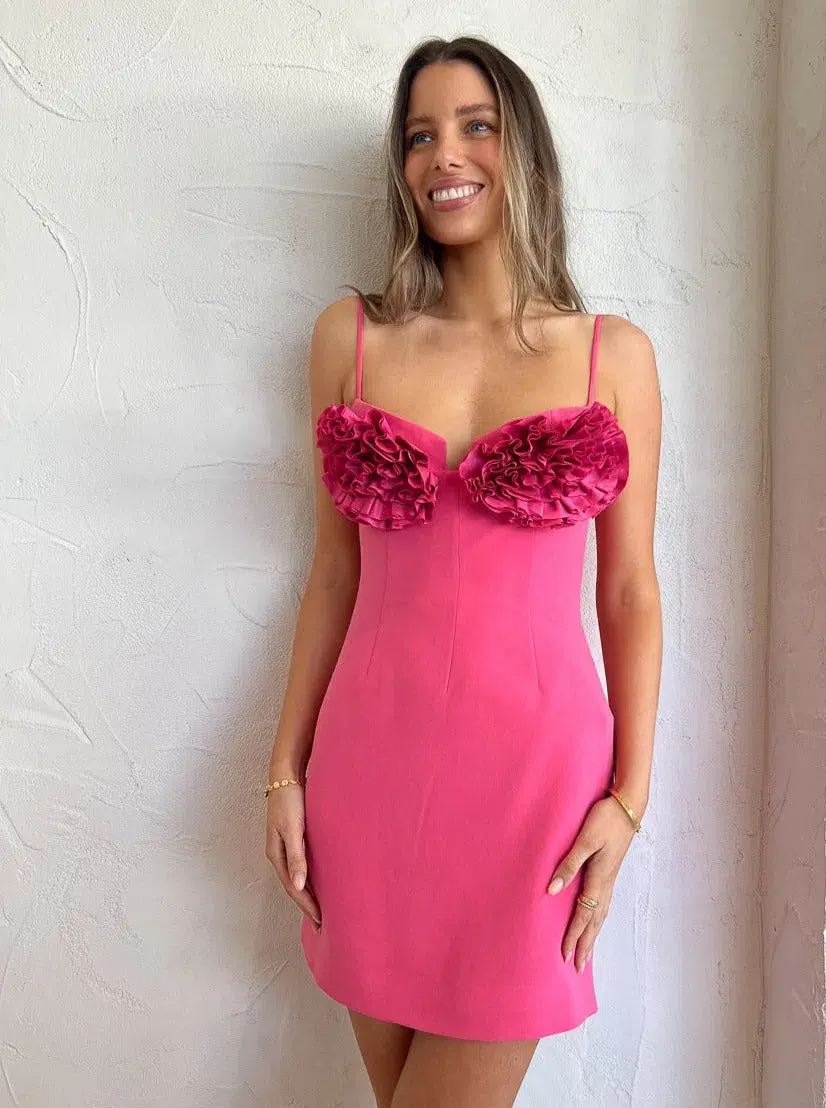 Rachel Gilbert Margot Mini Dress in Pink Size AU 12 - Image 8