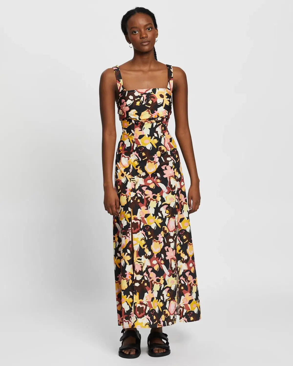 Camilla and Marc Delfino Split Skirt Midi Dress Multi Size 8 - Image 1