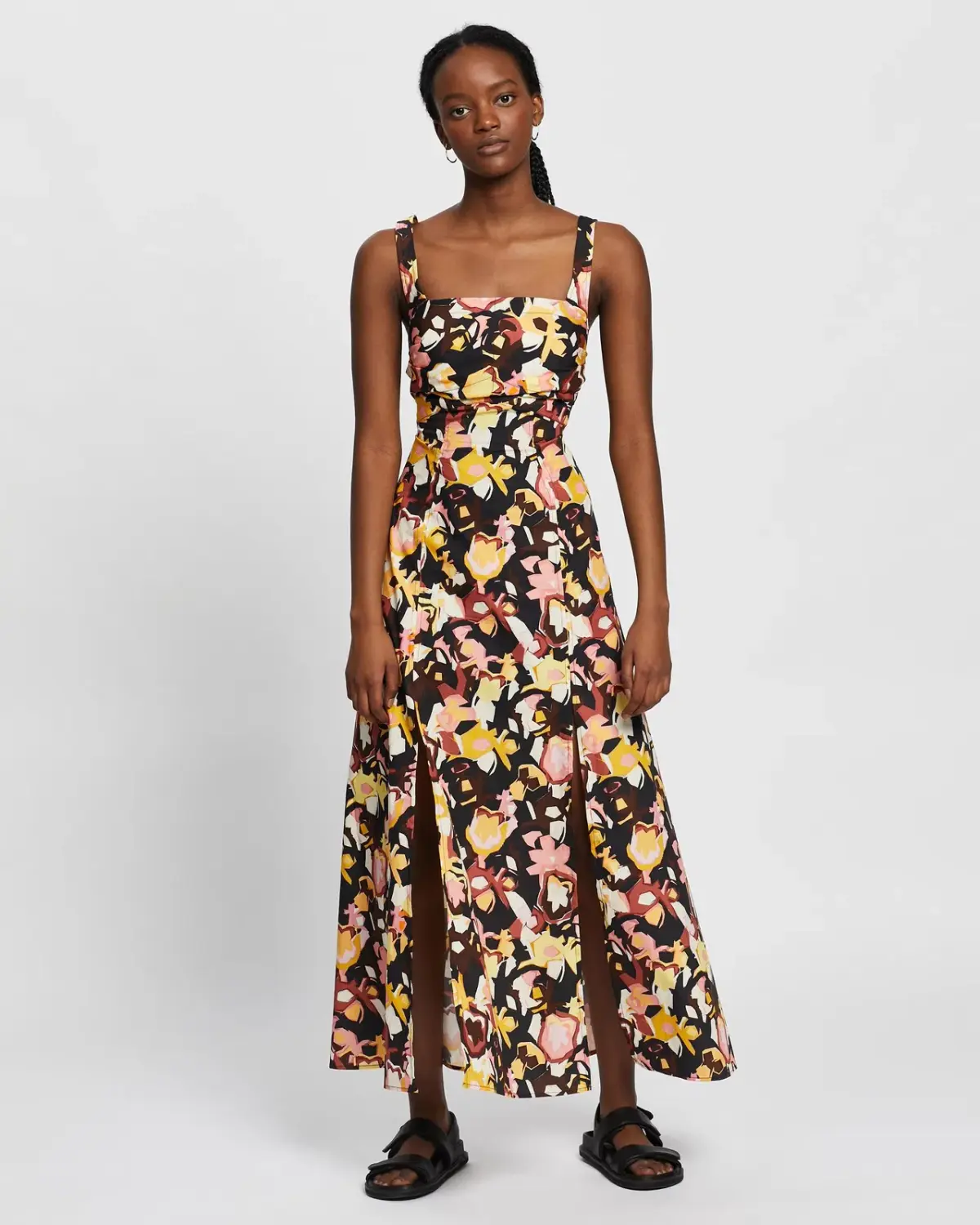 Camilla and Marc Delfino Split Skirt Midi Dress Multi Size 8 - Image 2