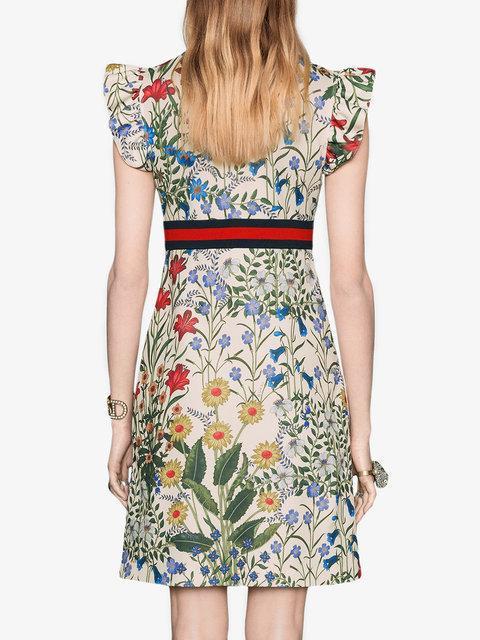 Gucci Floral Jersey Dress Print Size 10 - Image 3