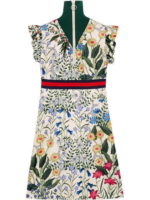 Gucci Floral Jersey Dress Print Size 10 - Image 4