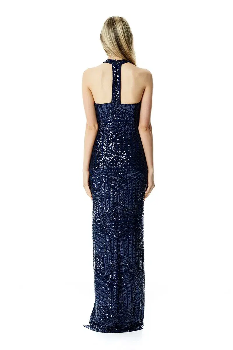 Langhem Julia Evening Gown Blue Size 10 - Image 2