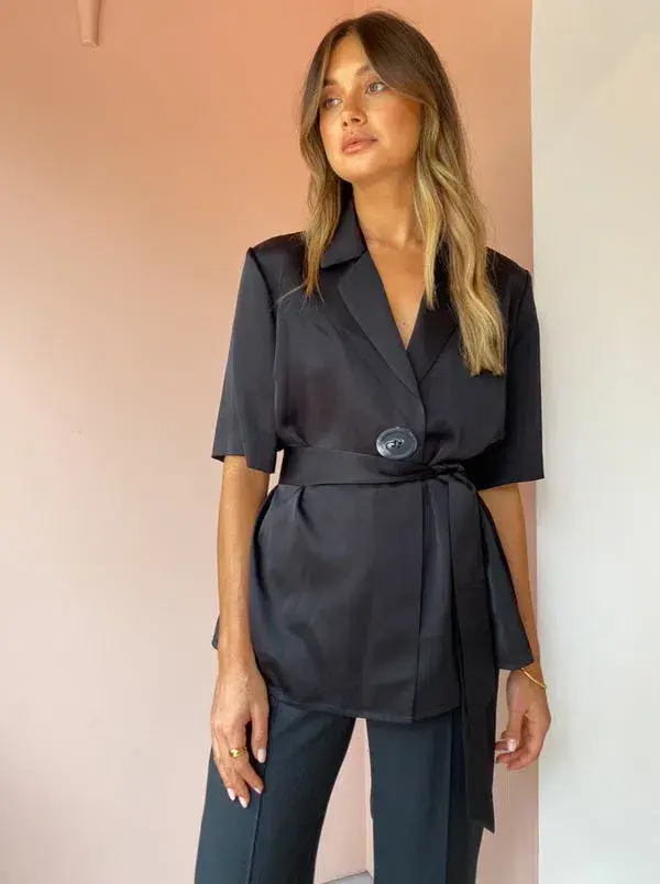 Viktoria and Woods Chorus Shirt and Pilot Pants Set Black Size 0 / AU 6 for rent on The Volte - main image