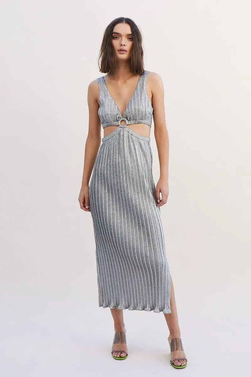 Suboo Ana Sleeveless Maxi Dress Silver Size XS / AU 6 - Image 1