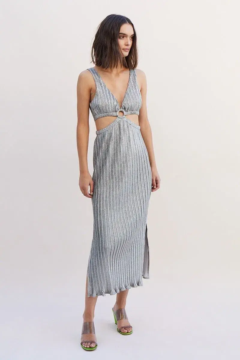 Suboo Ana Sleeveless Maxi Dress Silver Size XS / AU 6 - Image 2