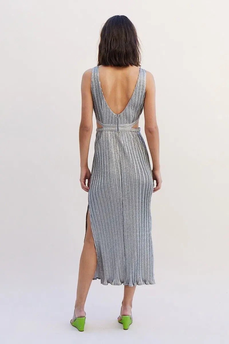 Suboo Ana Sleeveless Maxi Dress Silver Size XS / AU 6 - Image 3