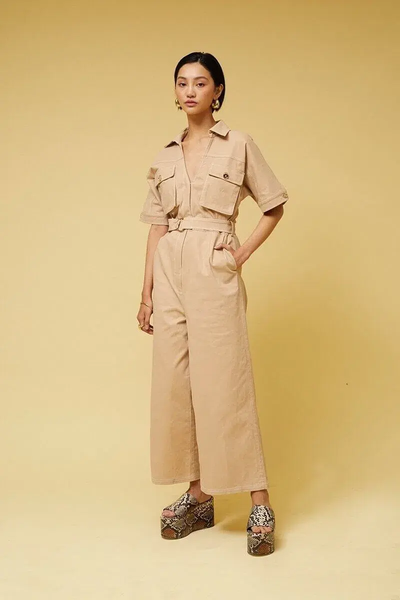 Suboo Bernie Jumpsuit Beige Size XS / AU 6 for rent on The Volte - main image