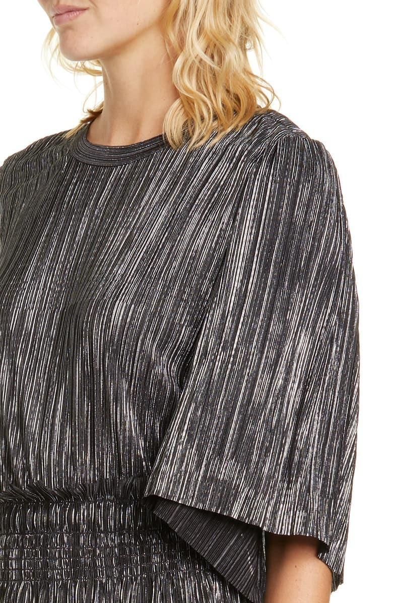Iro Cuzco Silver Black Metallic Dress Size 12  - Image 4