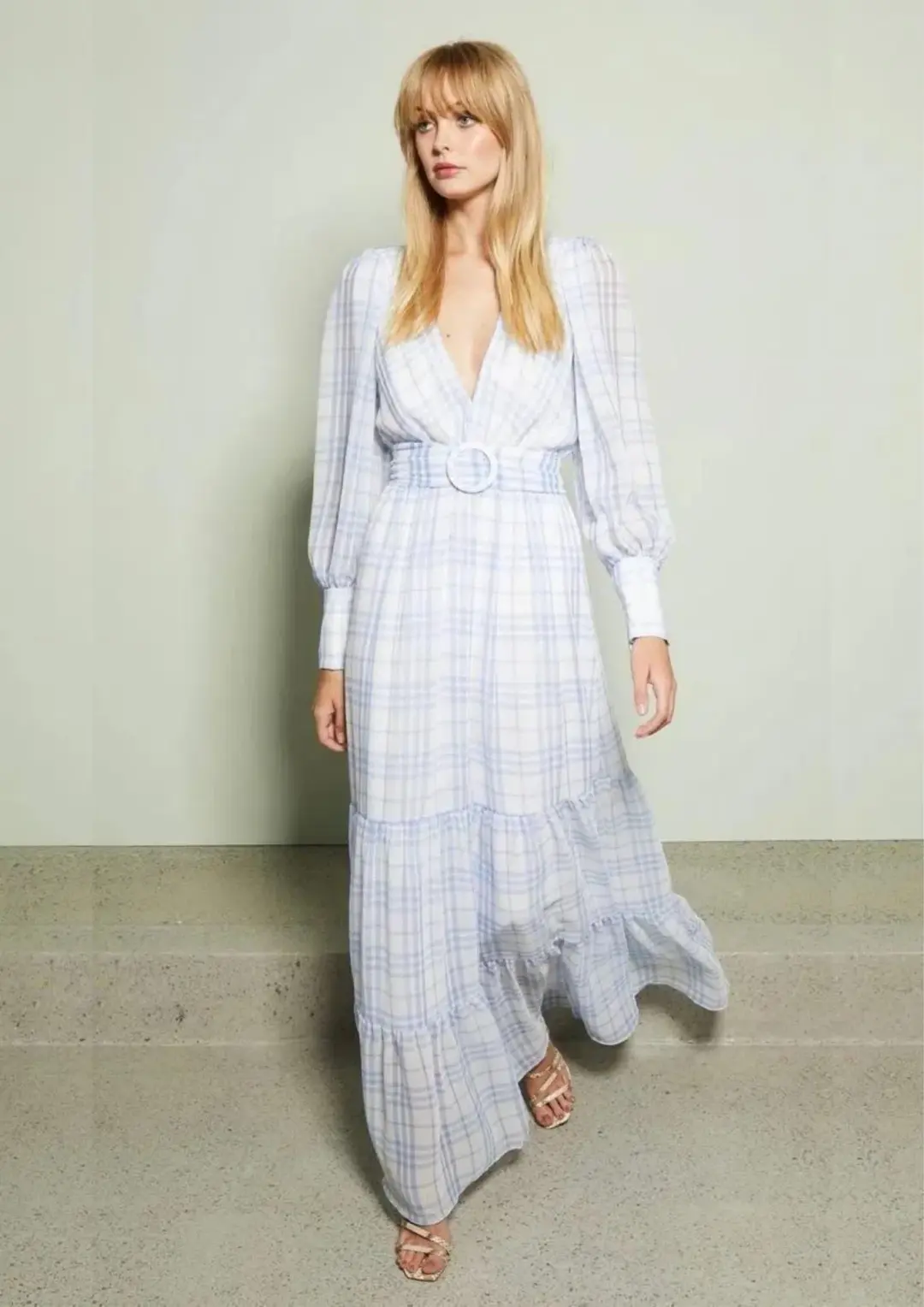 Bec & Bridge Alexa Gingham Maxi Dress Print Size AU 8 for rent on The Volte - main image