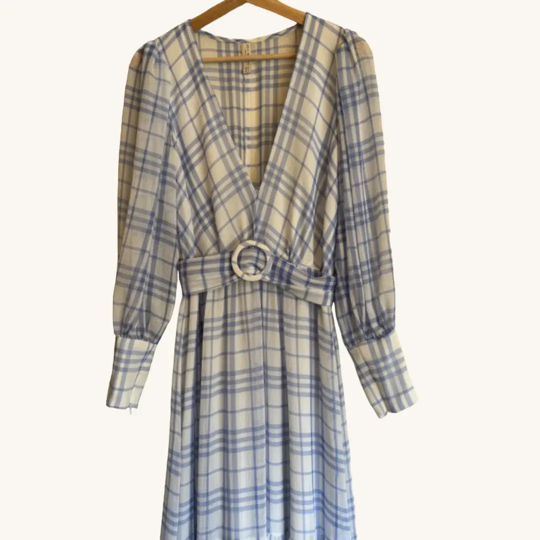 Bec & Bridge Alexa Gingham Maxi Dress Print Size AU 8 - Image 8