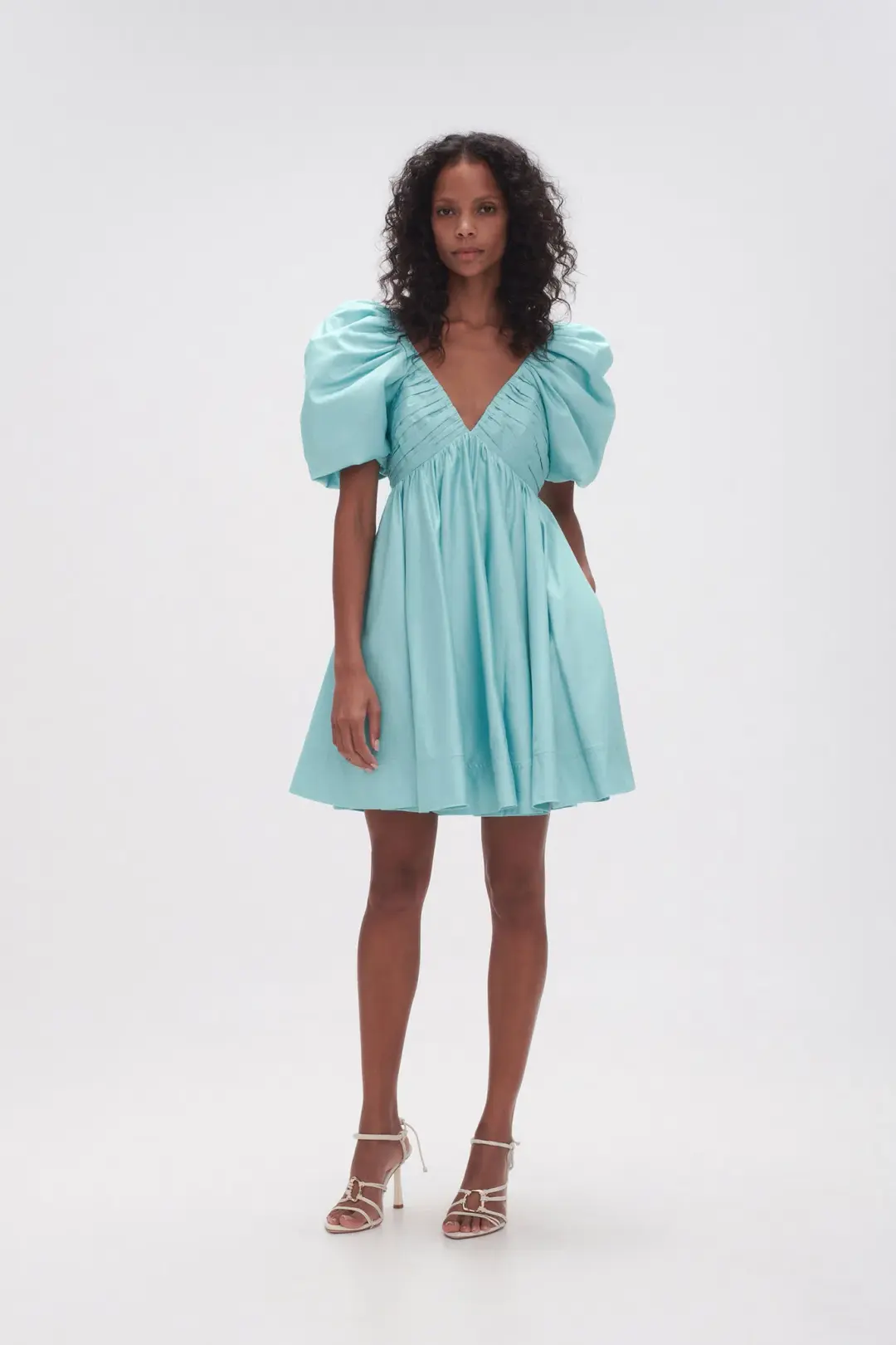 Aje   Gabrielle Plunge Mini Dress   Spearmint Blue   Size 8 / S for rent on The Volte - main image
