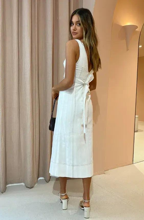 Acler Brooklake Midi Dress White Size 6  - Image 3