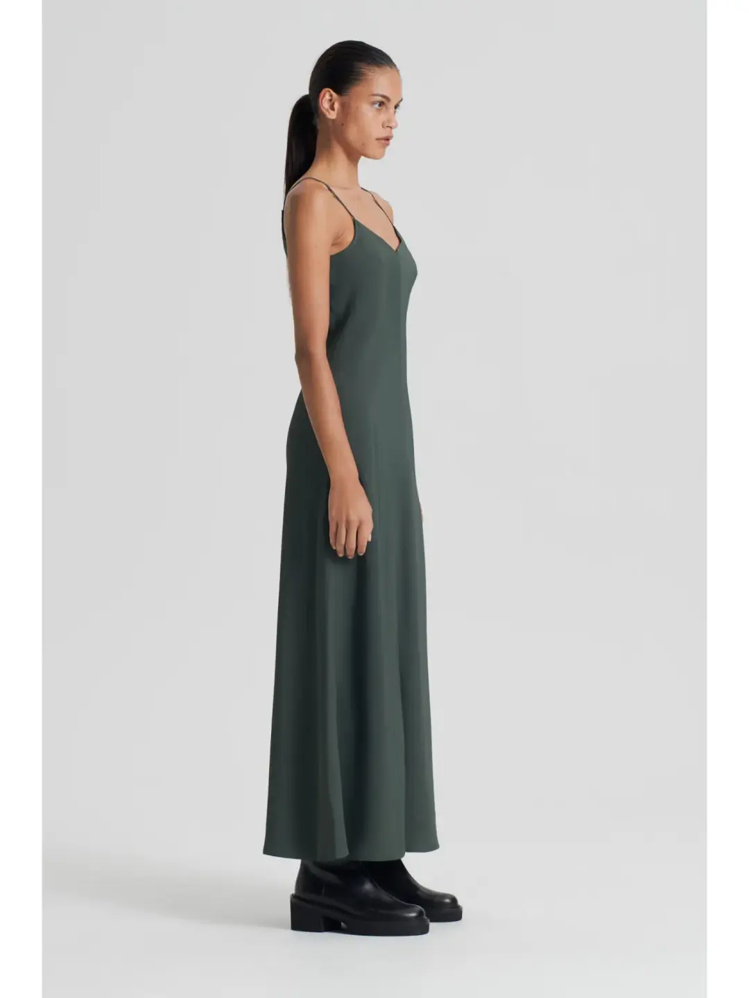 Scanlan Theodore Powdered Viscose Slip Dress in Safari Size AU 6  for rent on The Volte - main image