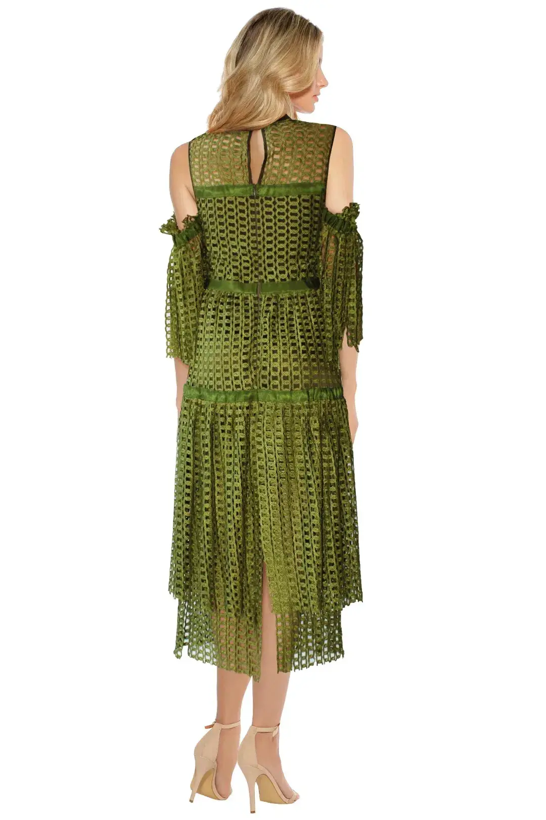 Romance Was Born Link Garden Dress in Khaki Green Size 6 - Image 2
