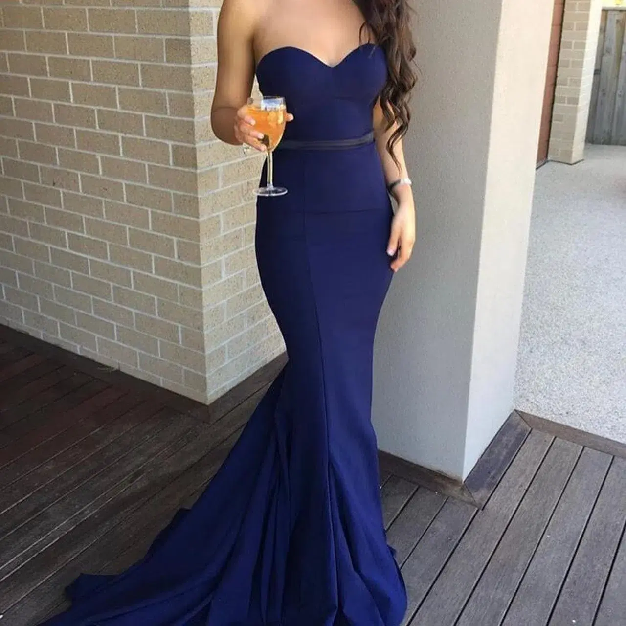 Elle Zeitoune Arianna Ball Dress Blue Size AU 6 - Image 4