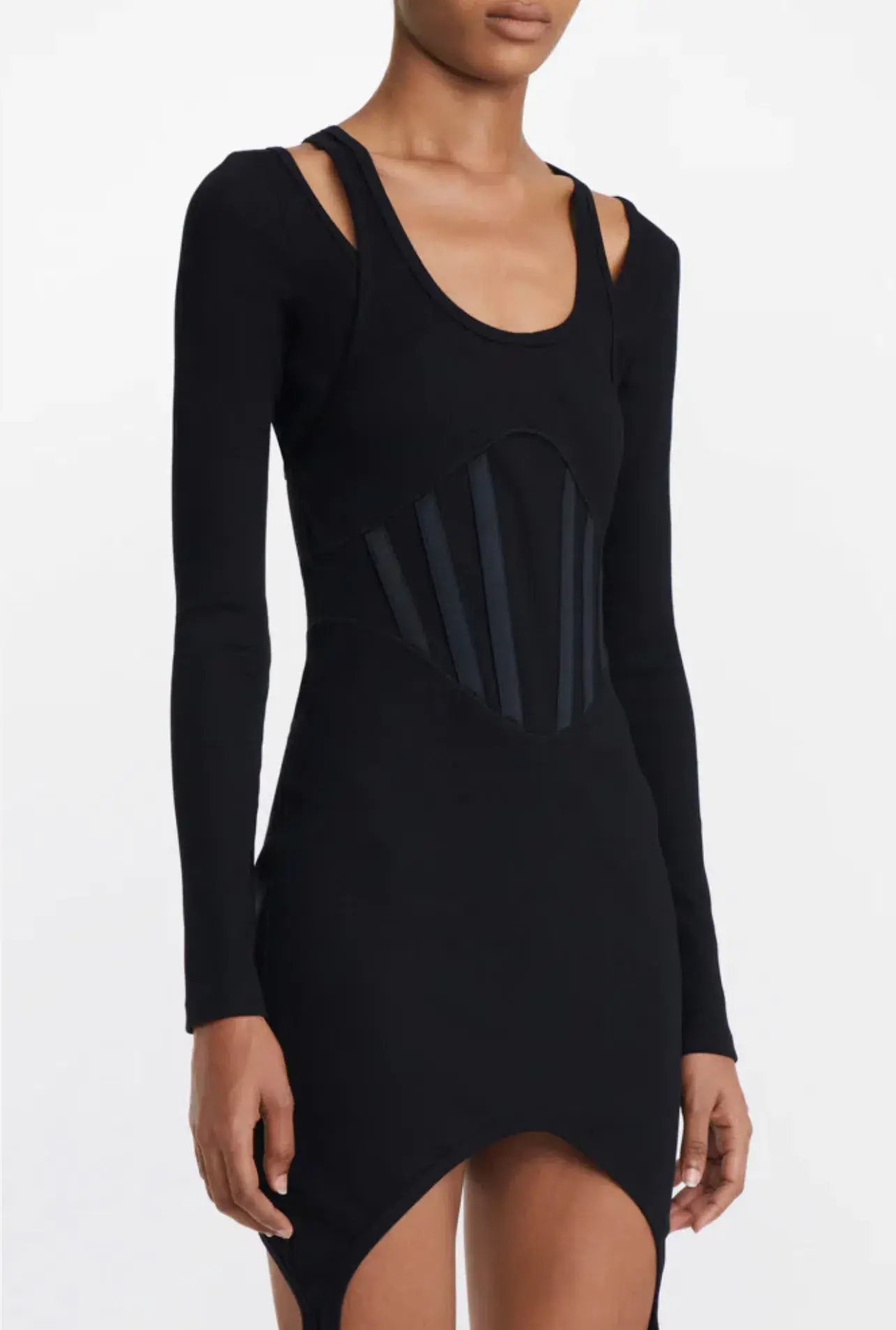 Dion Lee Fin Rib Corset Mini Dress Black Size 10 - Image 2
