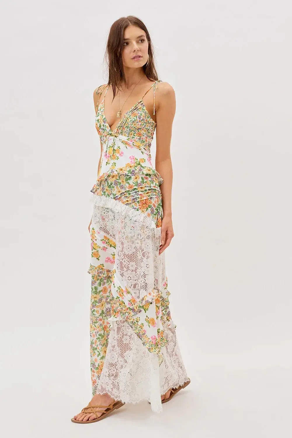 For Love and Lemons Rosalyn Maxi Dress Floral Size S / AU 8 for rent on The Volte - main image