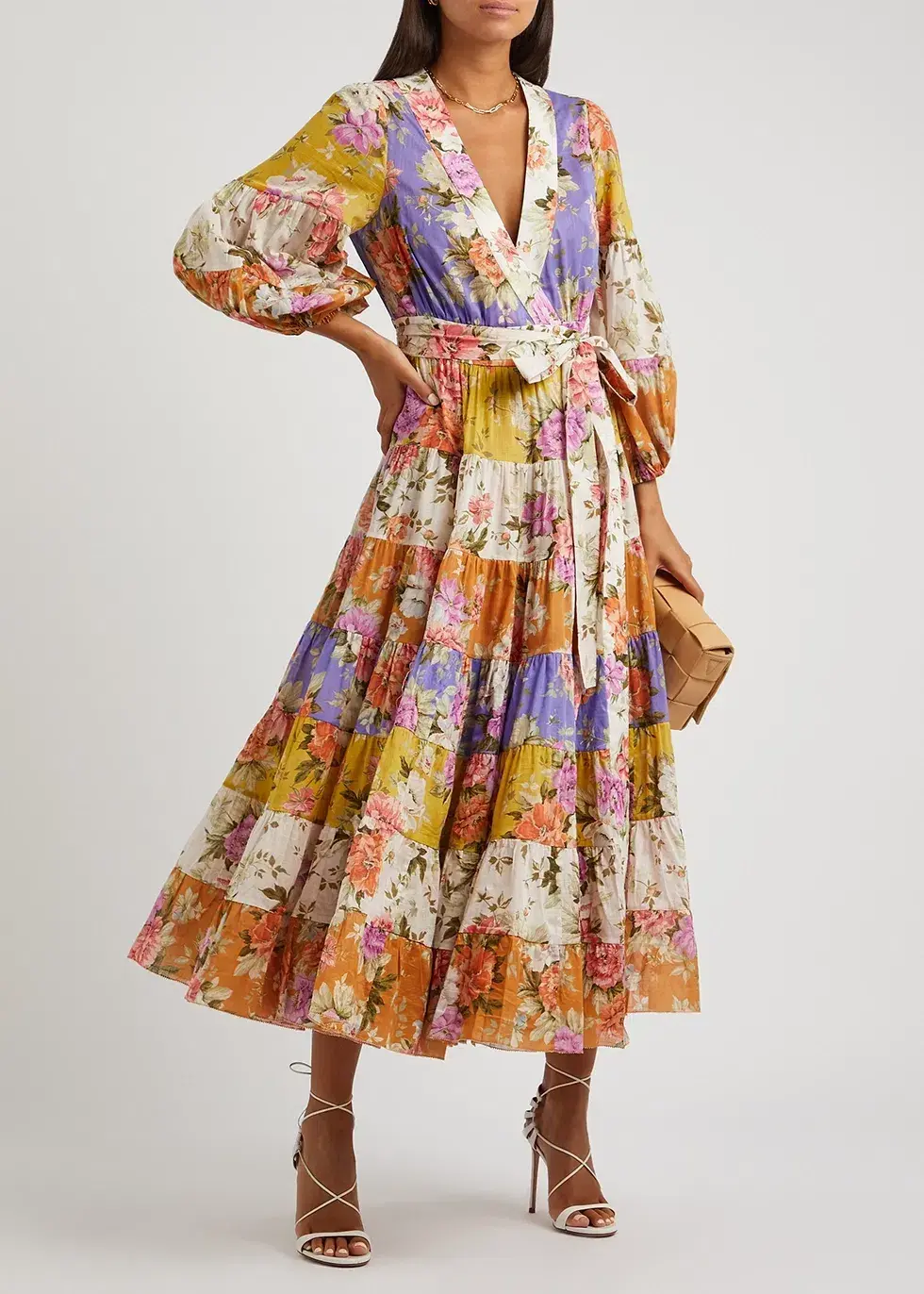 Zimmermann The Pattie Wrap Midi Dress in Spliced Size 2/ Au 12 - Image 1