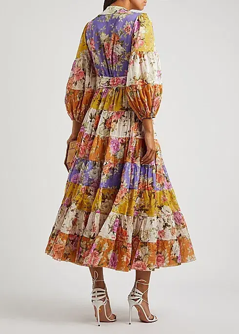 Zimmermann The Pattie Wrap Midi Dress in Spliced Size 2/ Au 12 - Image 2