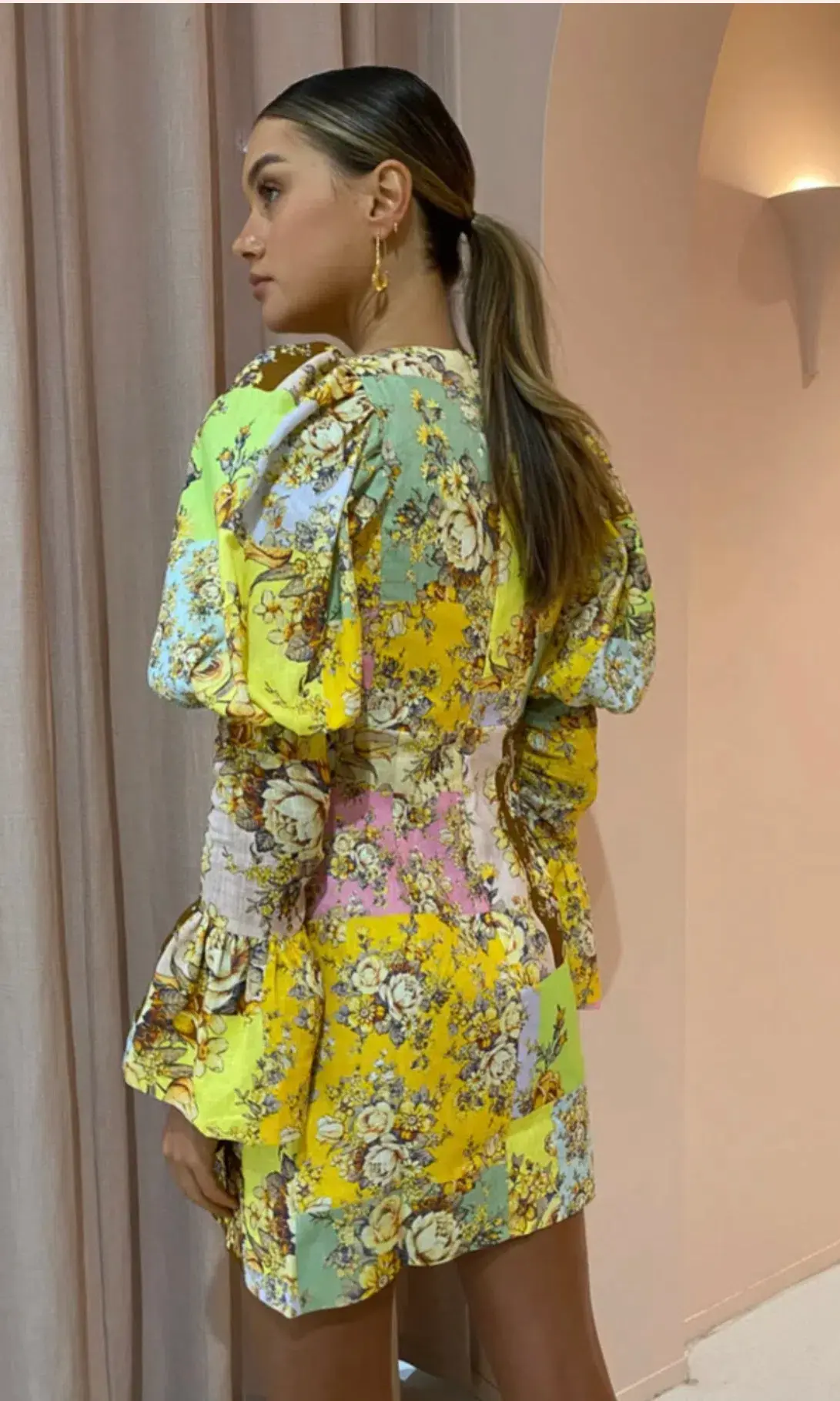Alemais Matilde Puff Sleeve Mini Dress In Multi 12 - Image 4