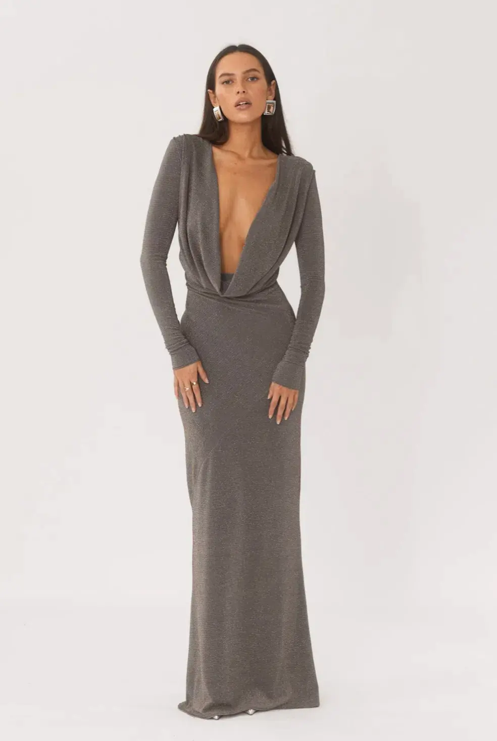Arcina Ori Jen Gown Silver Size 8  - Image 3