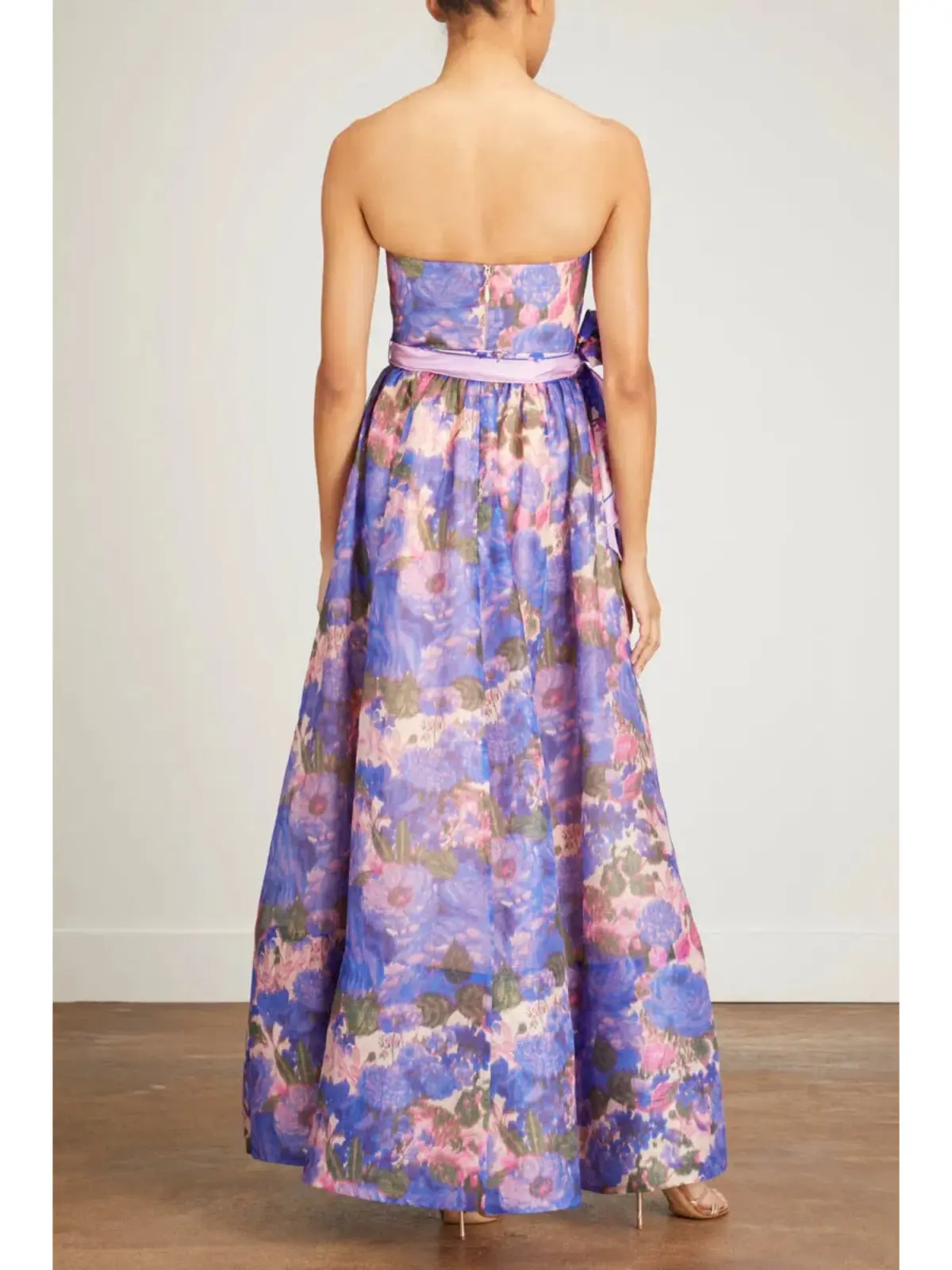 Zimmermann High Tide Strapless Dress Purple Ikat Floral Size 0 / AU 8 - Image 2