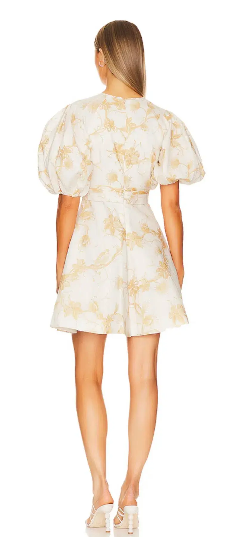 Zimmermann Wrap Mini Dress in Keira Tan Size 0 / AU 8 for rent on The Volte - main image