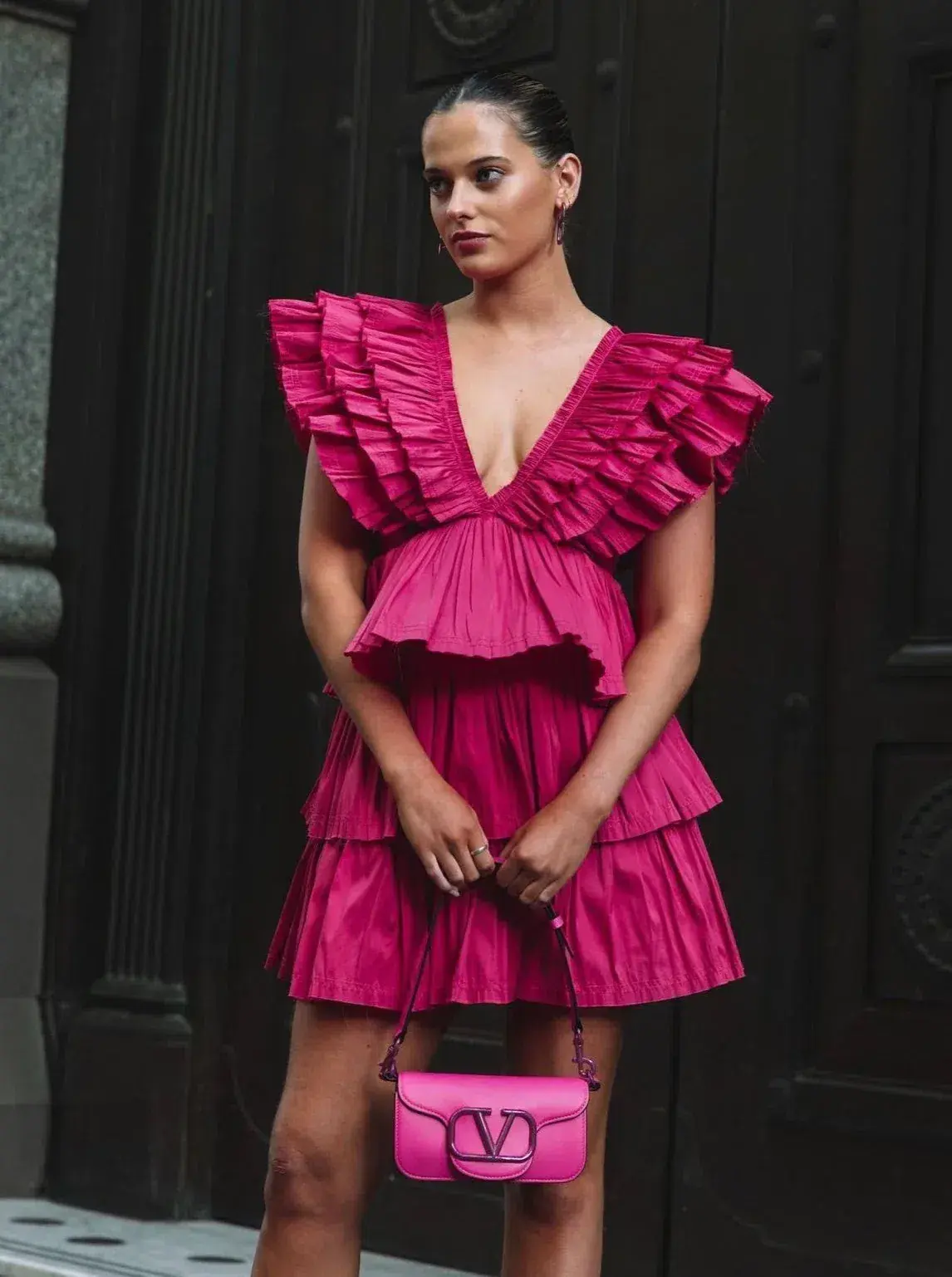 Aje Rhythmic Frilled Mini Dress Pink Size AU 16 - Image 7