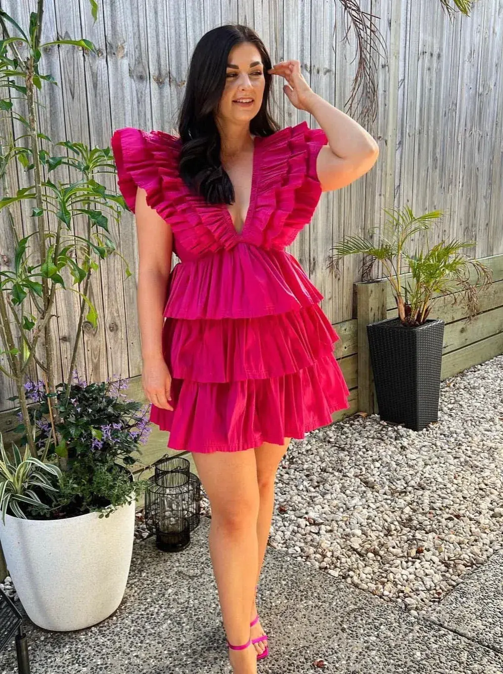Aje Rhythmic Frilled Mini Dress Pink Size AU 16 - Image 6